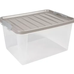 Box de rangement grise 31 L à clip