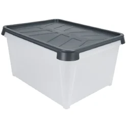 Box de rangement hermétique 33 L transparent et gris