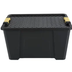 Box de rangement noir avec couvercle 15 L