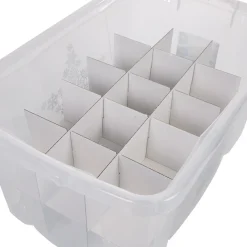 Box de rangement Noël transparent gris 44 L