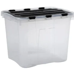 Box de rangement plastique 24 L transparent et noir