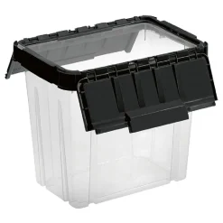 Box de rangement plastique 9 L ouverture papillon noir