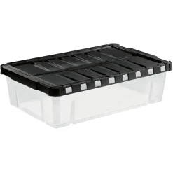 Box de rangement plastique 29 L ouverture papillon noir