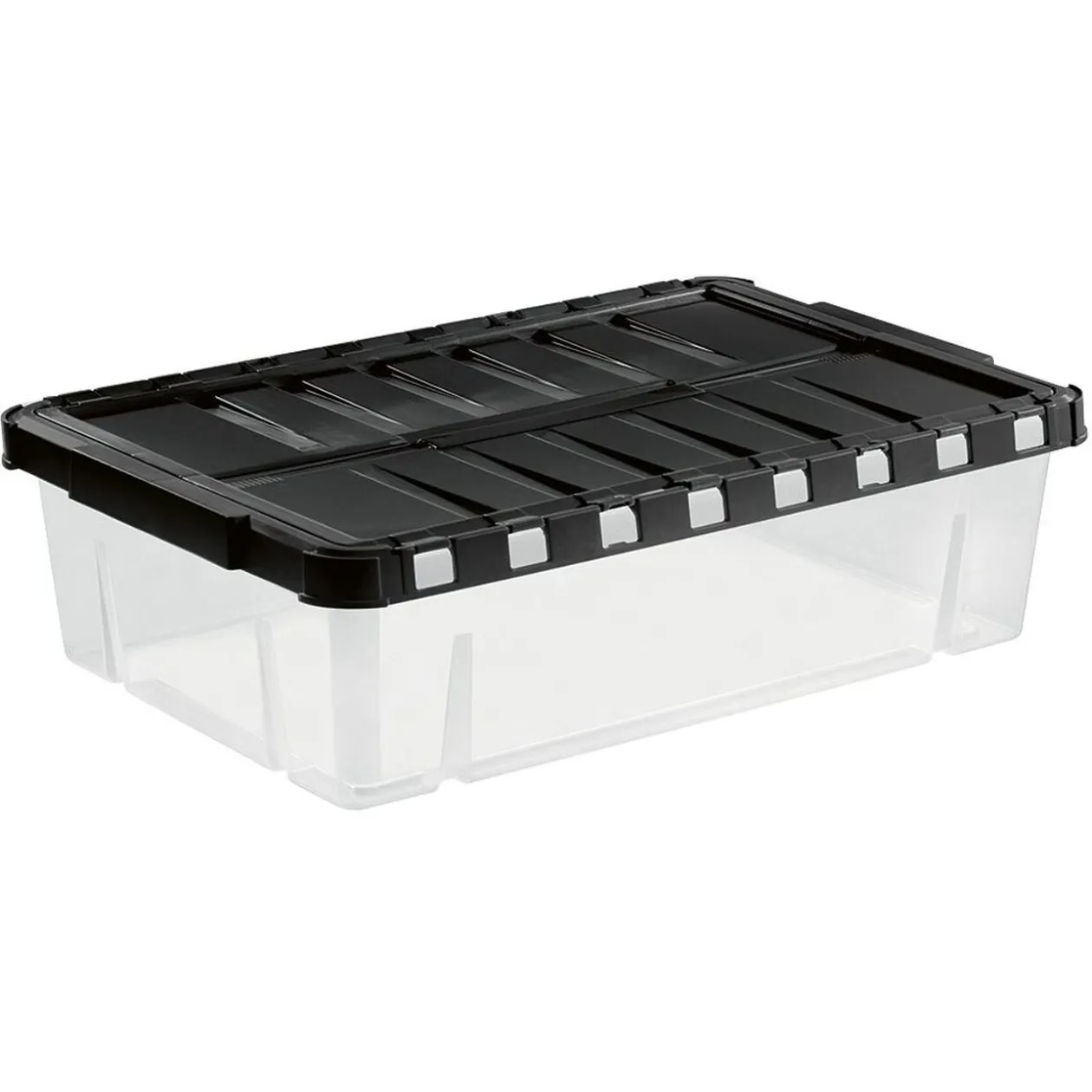 Box de rangement plastique 29 L ouverture papillon noir