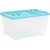 Box de rangement transparent avec couvercle 60 L