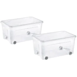 Box de rangement transparent 43L x2