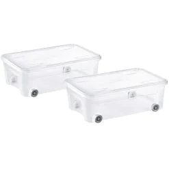 Box dessous de lit transparent 29,5L x2