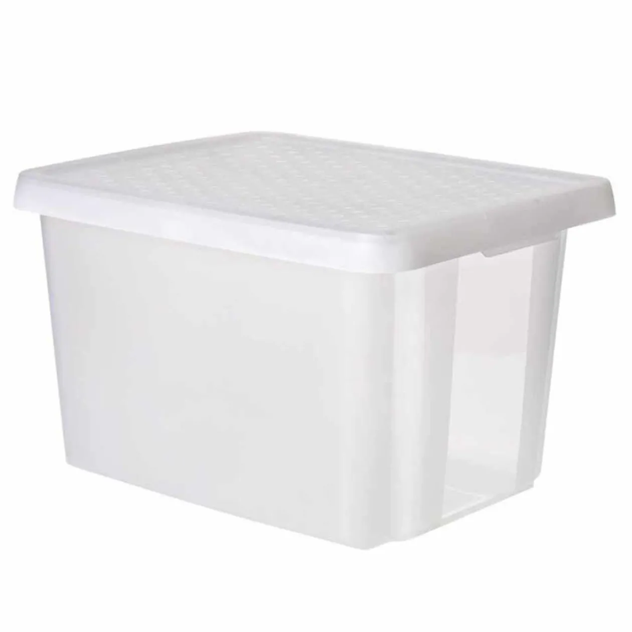 Box Essentiels couvercle blanc transparent 26 L x2