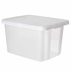 Box Essentiels couvercle blanc transparent 45 L x2