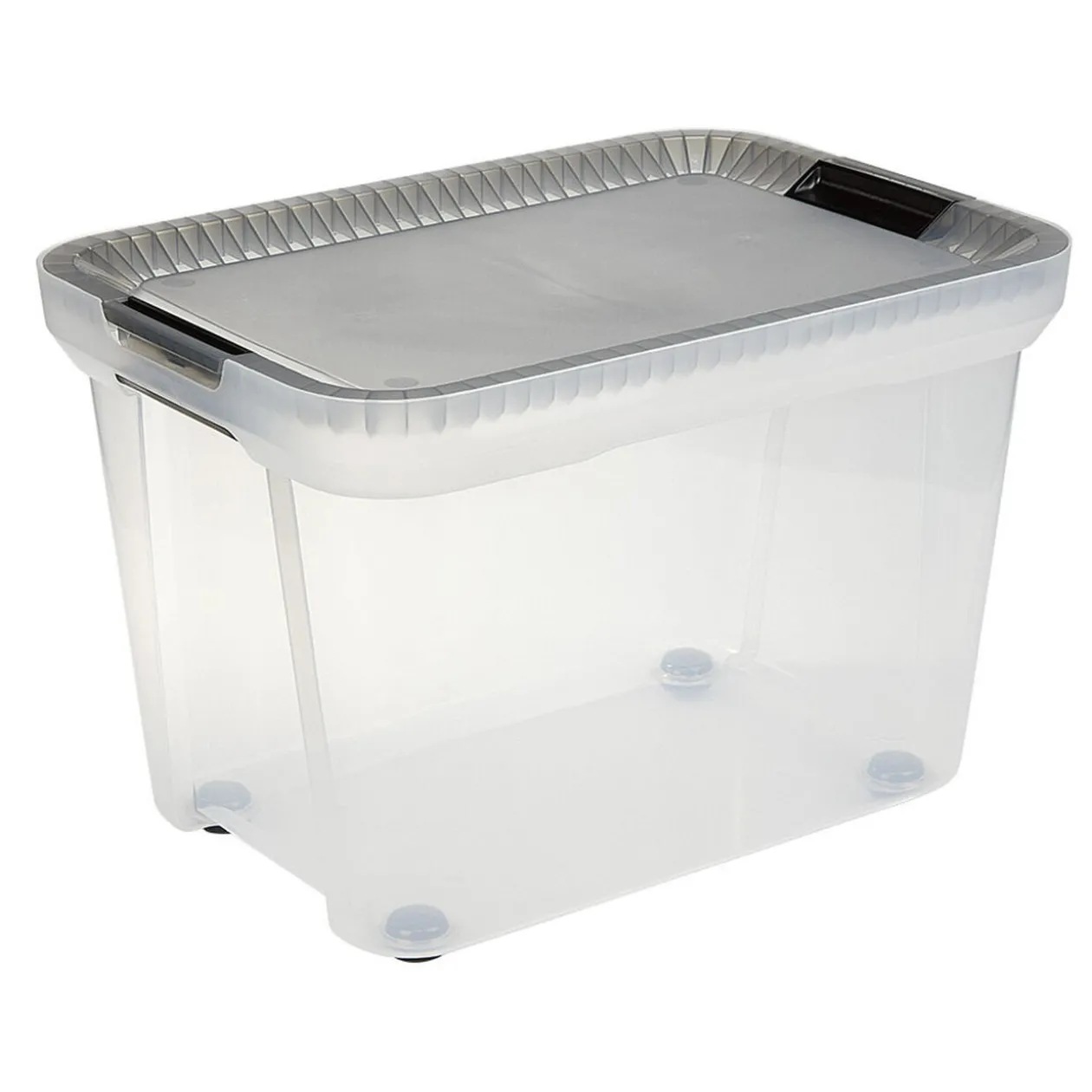 Box multi directionnelle transparente couvercle gris 50 L