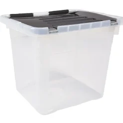 Box plastique couvercle noir clipsable 36 L x3