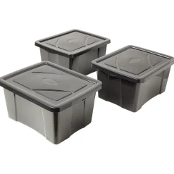 Box plastique noir 30L x3