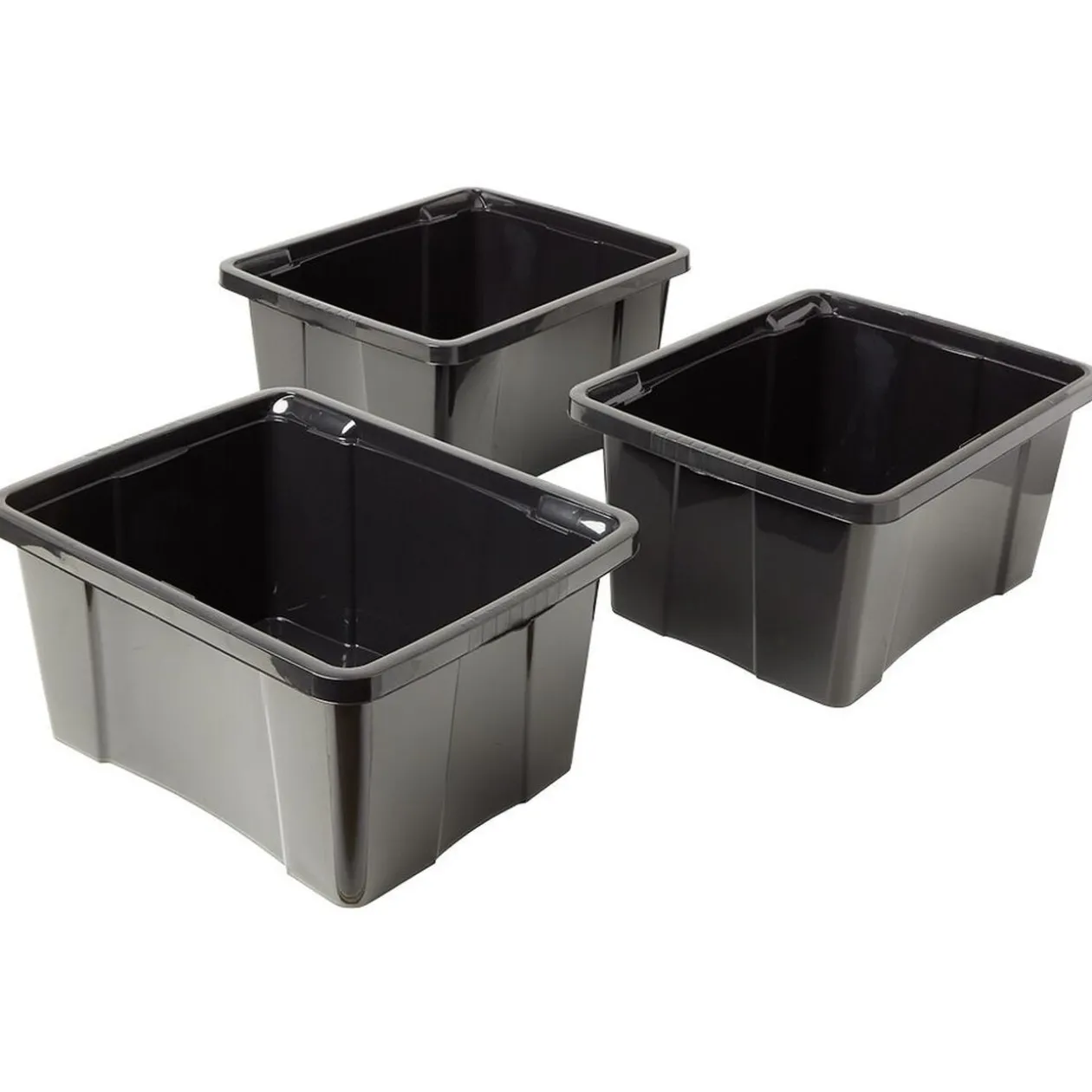 Box plastique noir 30L x3