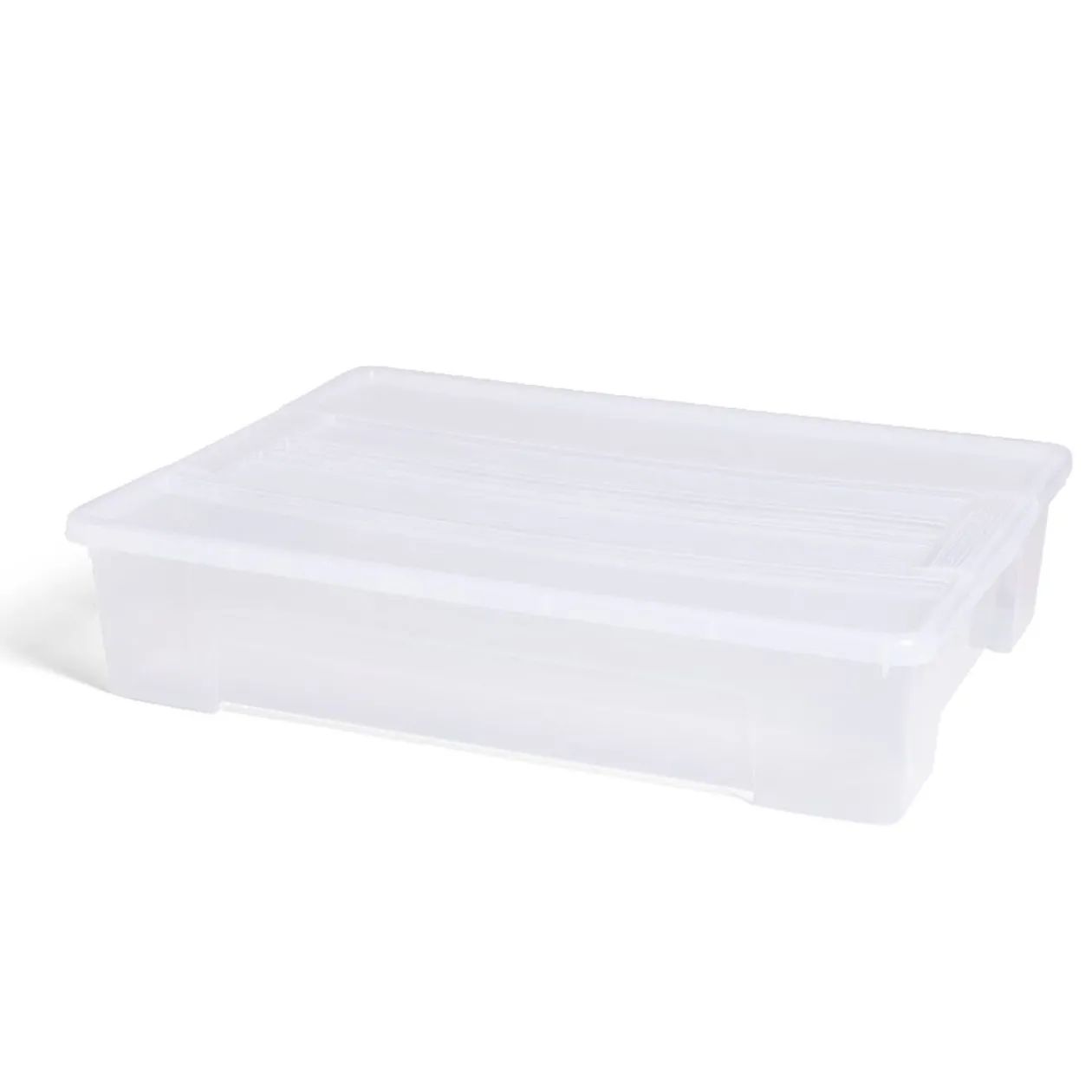 Box rangement 60L plastique transparent 78,5xH17x58,8cm