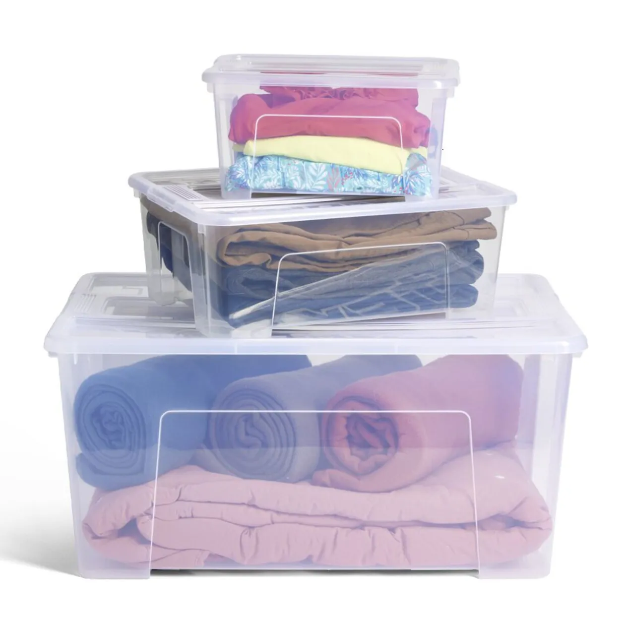 Box rangement 10L plastique transparent 38xH14x28cm
