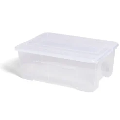 Box rangement 10L plastique transparent 38xH14x28cm