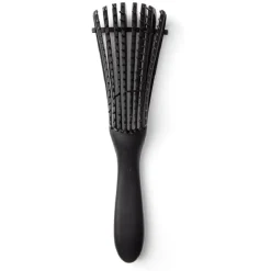 Brosse à cheveux démêlante plate à picots PVC noir
