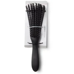 Brosse à cheveux démêlante plate à picots PVC noir