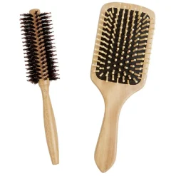 Brosse à cheveux en bambou x2