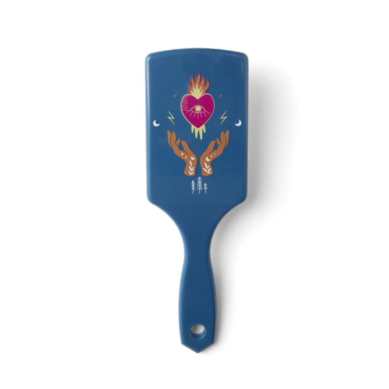 Brosse à cheveux en plastique imprimé 4 coloris