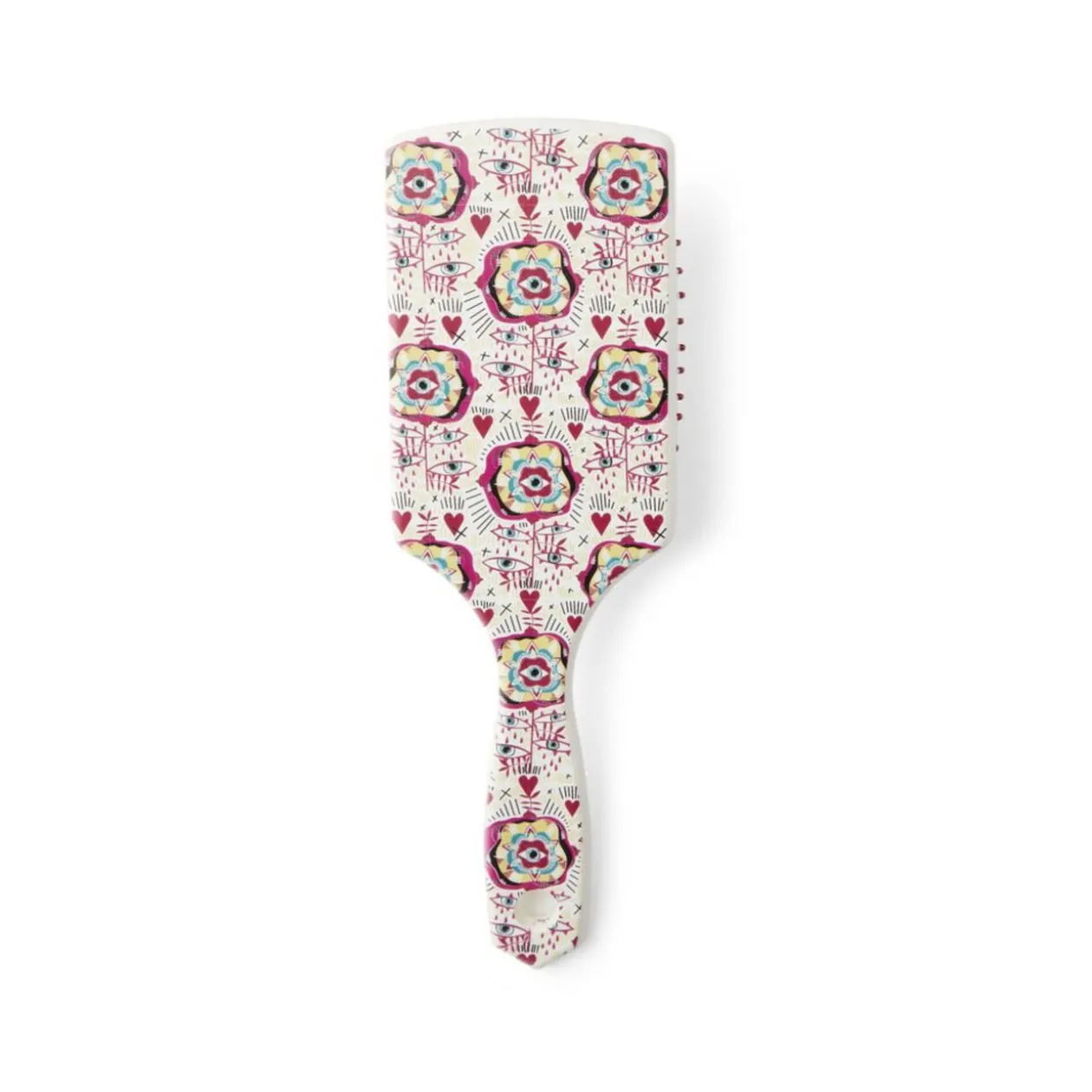 Brosse à cheveux en plastique imprimé 4 coloris