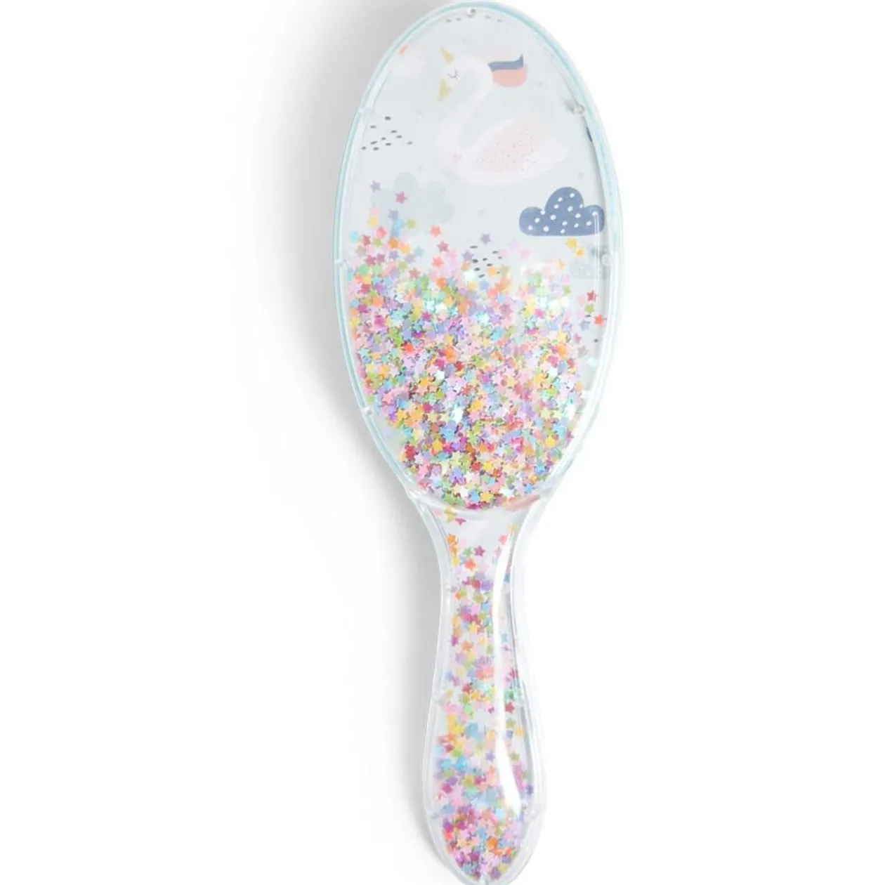 Brosse à cheveux enfant avec manche étoiles multicolores L21cm