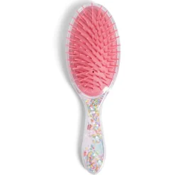 Brosse à cheveux enfant avec manche étoiles multicolores L21cm