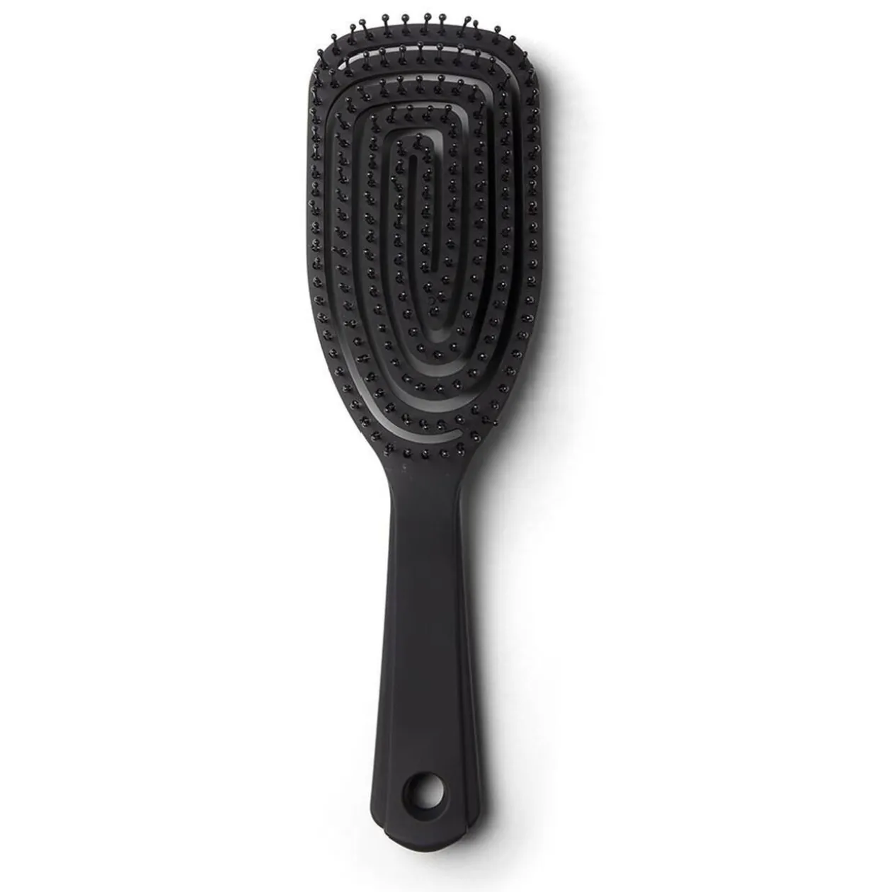 Brosse à cheveux incurvée démêlage et lissage PVC noir