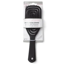 Brosse à cheveux incurvée démêlage et lissage PVC noir