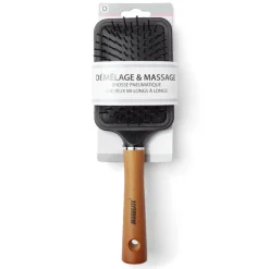 Brosse à cheveux pneumatique démêlage et massage PVC et bois