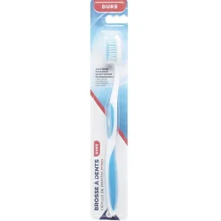 Brosse à dent Dure polyester blanc/bleu