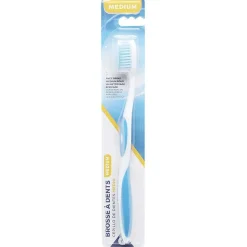 Brosse à dent Souple polyester blanc/bleu