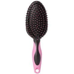 Brosse pneumatique ovale picots perlés pvc fuchsia noir