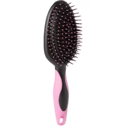 Brosse pneumatique ovale picots perlés pvc fuchsia noir