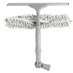 Brosse téléscopique Homclean embouts x3 gris et bleu