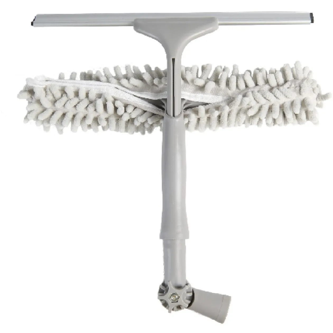 Brosse téléscopique Homclean embouts x3 gris et bleu