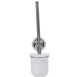 Brosse WC à ventouse gris blanc