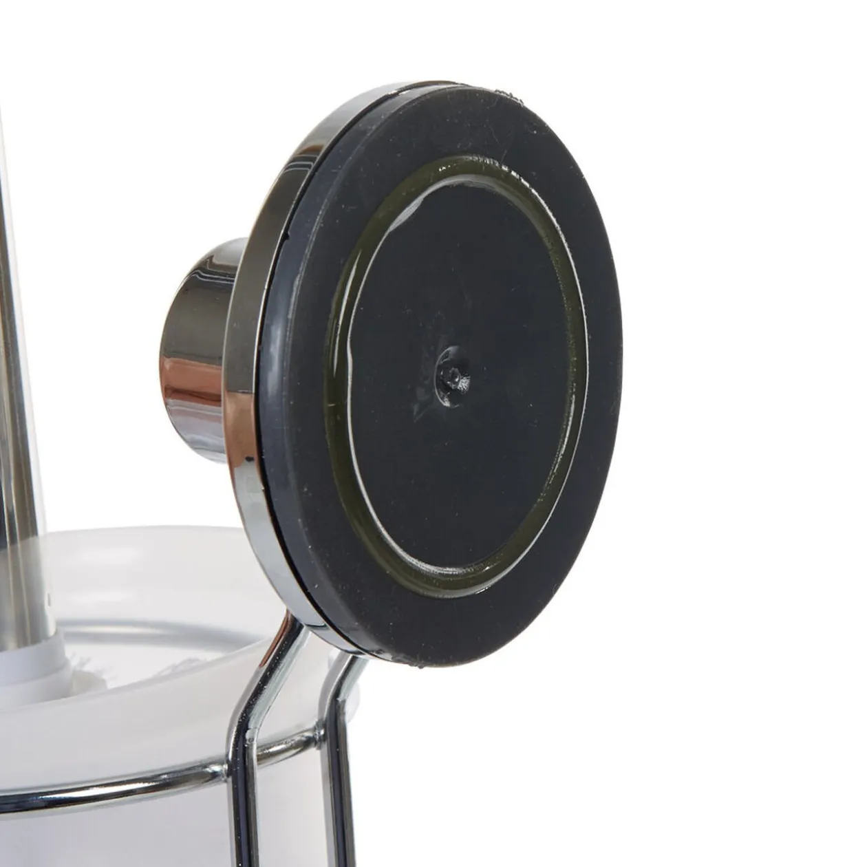 Brosse WC à ventouse gris blanc