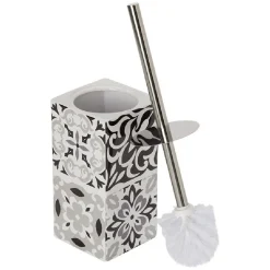 Brosse WC avec support céramique design carreau de ciment