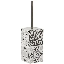 Brosse WC avec support céramique design carreau de ciment