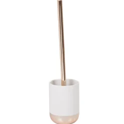 Brosse WC blanche et rose gold