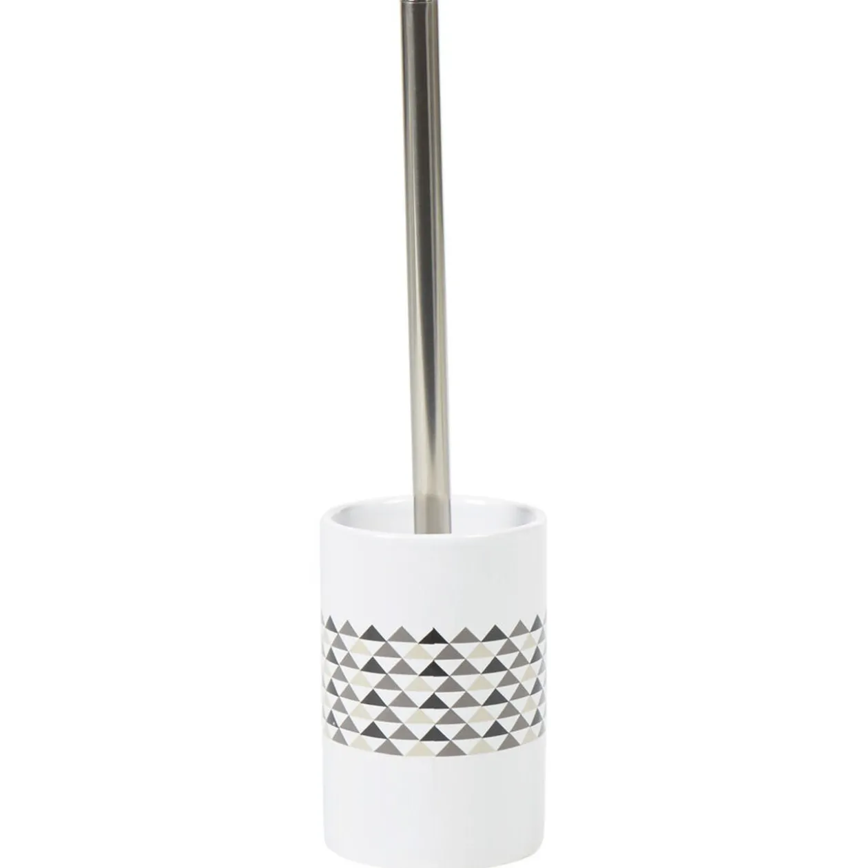 Brosse WC blanche motifs triangles
