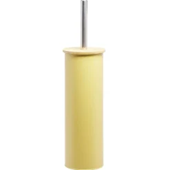 Brosse WC cylindrique bambou et métal jaune naturel