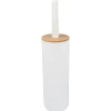 Brosse WC cylindrique blanche et naturel
