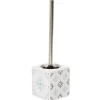 Brosse WC design carreau de ciment blanc