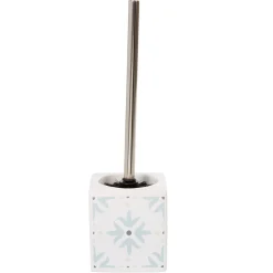 Brosse WC design carreau de ciment blanc
