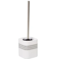 Brosse WC design graphique blanc et noir