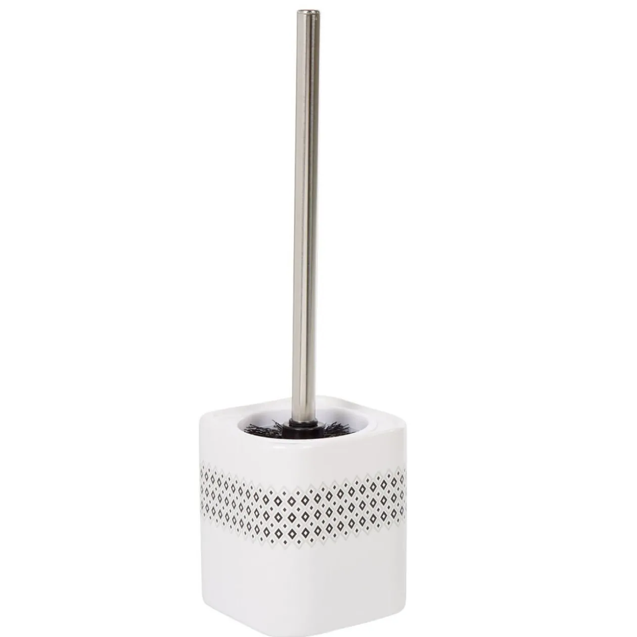 Brosse WC design graphique blanc et noir