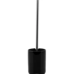 Brosse WC manche inox céramique noir