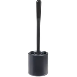 Brosse WC silicone ronde avec support noir